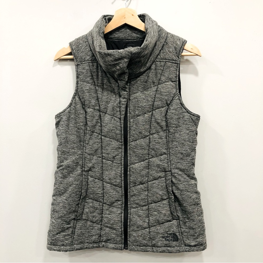 THE NORTH FACE Women’s M Space Dye Gray Pseudio Quilted Puffer Vest Full Zip Med